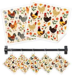 Swedish Dishcloths for Kitchen, 5 Pack Funny Chicken Reusable Paper Towels with 3 Hooks, Washable Dish Cloth Set, Absorbent Cleaning Cloth for Washing Dishes Housewarming Gifts for Friend Swedish Dishcloths for Kitchen, 5 Pack Funny Chicken Reusable Paper Towels with 3 Hooks, Washable Dish Cloth Set, Absorbent Cleaning Cloth for Washing Dishes Housewarming Gifts for Friend