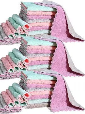 32 Pack Cleaning Cloth Kitchen Cloth, Dish Towels Super Absorbent Coral Velvet Dishtowels, Microfiber Premium Soft Tea Towels, Quick Dry Rags, Multipurpose Reusable Washcloths, Non-Stick Oil Cloths. 32 Pack Cleaning Cloth Kitchen Cloth, Dish Towels Super Absorbent Coral Velvet Dishtowels, Microfiber Premium Soft Tea Towels, Quick Dry Rags, Multipurpose Reusable Washcloths, Non-Stick Oil Cloths.