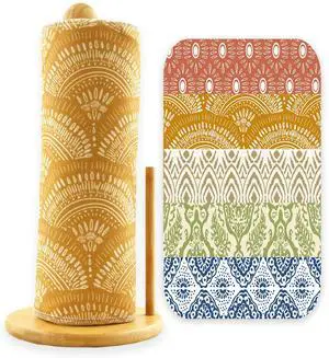 25 Pack Reusable Paper Towels, Paperless Towels Roll Washable Cotton Cloth for Kitchen Towels Zero Waste Products Alternative Paper Towels Alternative (Bohemian) 25 Pack Reusable Paper Towels, Paperless Towels Roll Washable Cotton Cloth for Kitchen Towels Zero Waste Products Alternative Paper Towels Alternative (Bohemian)