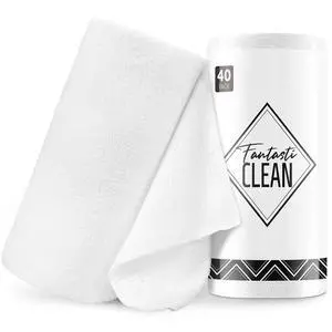 Microfiber Cleaning Cloth Roll -40 Pack, Tear Away Microfiber Towels, 12" x 12", Reusable, Washable, Scratch Free, Ultra Absorbent Dishcloth for All-Around Cleaning Supplies (White) Microfiber Cleaning Cloth Roll -40 Pack, Tear Away Microfiber Towels, 12" x 12", Reusable, Washable, Scratch Free, Ultra Absorbent Dishcloth for All-Around Cleaning Supplies (White)