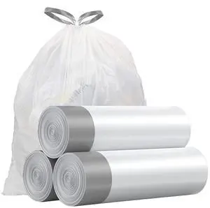 Small Trash Bags 4 Gallon - Drawstring 4 Gallon Trash Bag, Individual Unscented Small Garbage Bags, White 4 Gal Trash Can Liners Bathroom Trash Bags, 57 Count Small Trash Bags 4 Gallon - Drawstring 4 Gallon Trash Bag, Individual Unscented Small Garbage Bags, White 4 Gal Trash Can Liners Bathroom Trash Bags, 57 Count