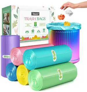 8 Gallon 330 Counts Clear Colorful Trash Bags Kitchen Garbage Bags, fit 25-30Liter Bathroom Trash Can Bin Liners, Plastic Bags for home office kitchenMulticolor 8 Gallon 330 Counts Clear Colorful Trash Bags Kitchen Garbage Bags, fit 25-30Liter Bathroom Trash Can Bin Liners, Plastic Bags for home office kitchenMulticolor