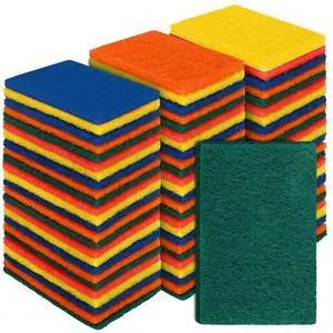 100 Pcs Heavy Duty Scouring Pads Non Scratch Household Scrub Pads for Cleaning Reusable Pan Scrubber Anti Grease Scrubbing Pads for Dish Kitchen Metal Grills, 4.3 x 3 x 0.3 in (Multicolor) 100 Pcs Heavy Duty Scouring Pads Non Scratch Household Scrub Pads for Cleaning Reusable Pan Scrubber Anti Grease Scrubbing Pads for Dish Kitchen Metal Grills, 4.3 x 3 x 0.3 in (Multicolor)