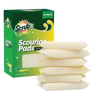 Multi-Purpose Scouring Pad - Non-Scratch Cleaning Dobie Pads for Pots, Pans, Dishes, Utensils & Non-Stick Cookware - Sponge Scrubbers Use for Kitchen, Bathroom & More (6 Pack) Multi-Purpose Scouring Pad - Non-Scratch Cleaning Dobie Pads for Pots, Pans, Dishes, Utensils & Non-Stick Cookware - Sponge Scrubbers Use for Kitchen, Bathroom & More (6 Pack)