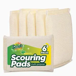 6 Scrub Sponges Kitchen , Multi-Purpose Scouring Pads, Non-Scratch Cleaning Sponges for Dishes, Pots & Non-Stick Cookware - Long Lasting Dish Scrubbers for Kitchen, Bathroom & More 6 Scrub Sponges Kitchen , Multi-Purpose Scouring Pads, Non-Scratch Cleaning Sponges for Dishes, Pots & Non-Stick Cookware - Long Lasting Dish Scrubbers for Kitchen, Bathroom & More