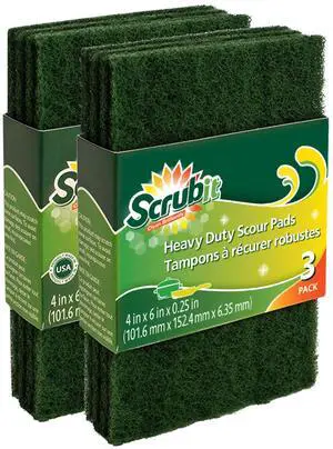 Scouring Pads - Heavy Duty Household Cleaning Scrubber with Non-Scratch Anti-Grease Technology - Reusable Scrubbing Pads Green, 6 Pack Scouring Pads - Heavy Duty Household Cleaning Scrubber with Non-Scratch Anti-Grease Technology - Reusable Scrubbing Pads Green, 6 Pack