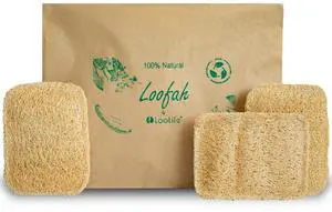 Natural Loofah Kitchen Sponge (3 Pack) - Natural Sponges for Dishes - Eco Friendly and Compostable Sponges - Biodegradable Plant Based Kitchen Dish Sponge - Plastic Free Dish Scrubber Natural Loofah Kitchen Sponge (3 Pack) - Natural Sponges for Dishes - Eco Friendly and Compostable Sponges - Biodegradable Plant Based Kitchen Dish Sponge - Plastic Free Dish Scrubber