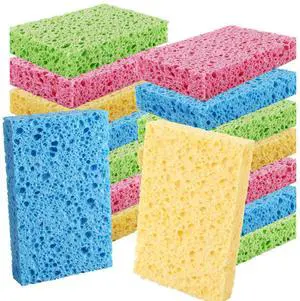 Cleaning Scrub Colored Sponge,Non-Scratch Kitchen Cellulose Dishwashing Sponge,16Pack Biodegradable Natural Sponge Cleaning Scrub Colored Sponge,Non-Scratch Kitchen Cellulose Dishwashing Sponge,16Pack Biodegradable Natural Sponge