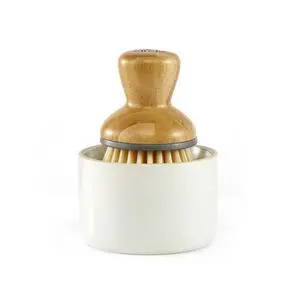 Bubbly Palm Brush & Ceramic Soap Dispenser Family Safe, Formaldehyde-Free Kitchen Scrub Brush for Dishes, Nonstick & Cast Iron, White Bubbly Palm Brush & Ceramic Soap Dispenser Family Safe, Formaldehyde-Free Kitchen Scrub Brush for Dishes, Nonstick & Cast Iron, White