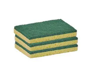 Heavy Duty Scrub Large Sponge with Scouring Pad, Kitchen Dishwashing, Sink, Pot and Frying Pan Cellulose Scrubber Sponge Non Scratch. (6" 3 Pack) Heavy Duty Scrub Large Sponge with Scouring Pad, Kitchen Dishwashing, Sink, Pot and Frying Pan Cellulose Scrubber Sponge Non Scratch. (6" 3 Pack)