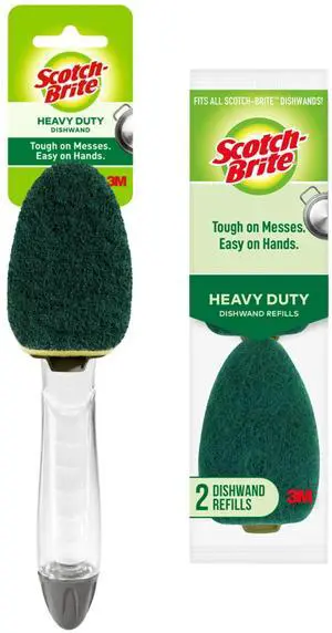 Heavy Duty Dishwand Kit, Includes 1 Wand & 2 Refill Pads, Keep Hands Out of the Mess Heavy Duty Dishwand Kit, Includes 1 Wand & 2 Refill Pads, Keep Hands Out of the Mess