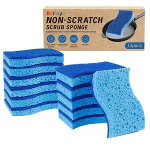 12 Count Non-Scratch Dish Sponges Kitchen, Long Lasting Cleaning Sponges for Dishes,Dual Sided Kitchen Sponges, Cleans Fast Without Scratching, Easy to Dry and Reusable-Blue 12 Count Non-Scratch Dish Sponges Kitchen, Long Lasting Cleaning Sponges for Dishes,Dual Sided Kitchen Sponges, Cleans Fast Without Scratching, Easy to Dry and Reusable-Blue