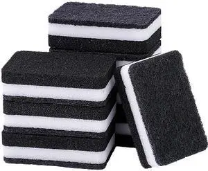 Natural Kitchen Sponge, 6 Pack Heavy Duty Scrub Cellulose Sponge Premium Multifunction Eco Friendly Cleaning Sponges for Dishes (Black) Natural Kitchen Sponge, 6 Pack Heavy Duty Scrub Cellulose Sponge Premium Multifunction Eco Friendly Cleaning Sponges for Dishes (Black)