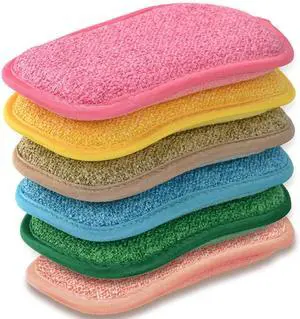 Multipurpose Kitchen Scrub Sponges, Heavy Duty Cleaning Non-Scratch Scrub Sponge, Reusable Microfiber Sponge for Household Cleaning, Six Color Packaging (6pcs) Multipurpose Kitchen Scrub Sponges, Heavy Duty Cleaning Non-Scratch Scrub Sponge, Reusable Microfiber Sponge for Household Cleaning, Six Color Packaging (6pcs)