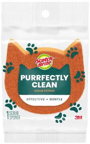 Purrfectly Clean Non-Scratch Scrub Sponge, Two- Sided, Limited Edition, 1 Sponge Purrfectly Clean Non-Scratch Scrub Sponge, Two- Sided, Limited Edition, 1 Sponge