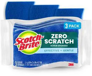 Scotch-Brite No Scratch Scrub Sponges, Blue, 4-1/2 x 2-1/2 x 7/10 in Scotch-Brite No Scratch Scrub Sponges, Blue, 4-1/2 x 2-1/2 x 7/10 in