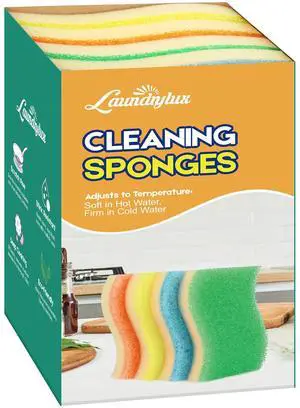 Scrub Sponge, 4 Pack Dual-Sided Temperature-Responsive Scrubber - Non-Scratch - Multipurpose Dish Sponges for Kitchens, Bathrooms, and Outdoor Use - S Shape Scrub Sponge, 4 Pack Dual-Sided Temperature-Responsive Scrubber - Non-Scratch - Multipurpose Dish Sponges for Kitchens, Bathrooms, and Outdoor Use - S Shape