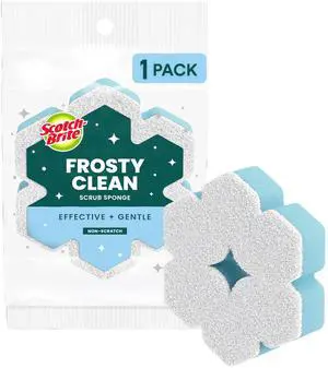 Snowflake Non Scratch Scrub Sponge for Cleaning Around the Home, Bathroom & More, Two-Sided Dish Sponge, Multi-Surface Safe, Best for Nonstick Pots and Pans, 1 Pack Snowflake Non Scratch Scrub Sponge for Cleaning Around the Home, Bathroom & More, Two-Sided Dish Sponge, Multi-Surface Safe, Best for Nonstick Pots and Pans, 1 Pack