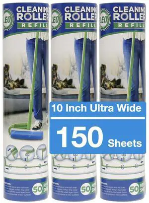 10-Inch Wide Lint Roller Refills, 3 Rolls with 50 Sheets Each (150 Sheets Total), Extra Sticky Pet Hair Remover for Carpet & Furniture 10-Inch Wide Lint Roller Refills, 3 Rolls with 50 Sheets Each (150 Sheets Total), Extra Sticky Pet Hair Remover for Carpet & Furniture