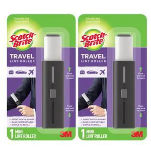 Retractable Lint Rollers 2-Pack, Portable Travel-Size Lint Removers for Pet Hair on Clothes, Furniture & Car, 3 in x 8.5 in Mini Rollers, 30 Sticky Sheets Each Retractable Lint Rollers 2-Pack, Portable Travel-Size Lint Removers for Pet Hair on Clothes, Furniture & Car, 3 in x 8.5 in Mini Rollers, 30 Sticky Sheets Each