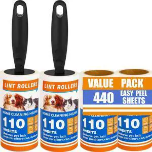 440 Sheets with 2 Extra Handles, Pet Hair Remover for Laundry, Extra Sticky Lint Rollers for Pet Hair on Clothes, Furniture, Car - Dog & Cat Hair Removal Tool 440 Sheets with 2 Extra Handles, Pet Hair Remover for Laundry, Extra Sticky Lint Rollers for Pet Hair on Clothes, Furniture, Car - Dog & Cat Hair Removal Tool