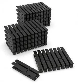 100 Pcs Black Clothes pins - 2.9 Inch Wooden Clothespins Cheer Clips 100 Pcs Black Clothes pins - 2.9 Inch Wooden Clothespins Cheer Clips