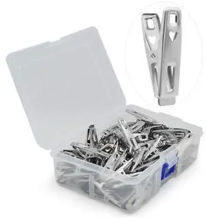 60 PCS Strong Stainless Steel Clothes Pins Metal Laundry Clips with Storage Box for Clothes Sock Food Sealing Photos 60 PCS Strong Stainless Steel Clothes Pins Metal Laundry Clips with Storage Box for Clothes Sock Food Sealing Photos