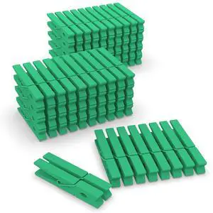 100 Pcs Green Clothes pins - 2.9 Inch Wooden Clothespins Cheer Clips 100 Pcs Green Clothes pins - 2.9 Inch Wooden Clothespins Cheer Clips
