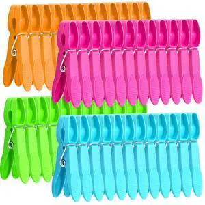 Clothes Pins, 48 Pack Colored Plastic Clothespins, Clothes Pins Heavy Duty Outdoor, Non-Slip Laundry Clips for Hanging Clothes, Towels, Crafts, Multiperpose Plastic Clips for Picture, Chip Bags Clothes Pins, 48 Pack Colored Plastic Clothespins, Clothes Pins Heavy Duty Outdoor, Non-Slip Laundry Clips for Hanging Clothes, Towels, Crafts, Multiperpose Plastic Clips for Picture, Chip Bags