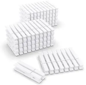 100 Pcs White Clothes pins - 2.9 Inch Wooden Clothespins Cheer Clips 100 Pcs White Clothes pins - 2.9 Inch Wooden Clothespins Cheer Clips