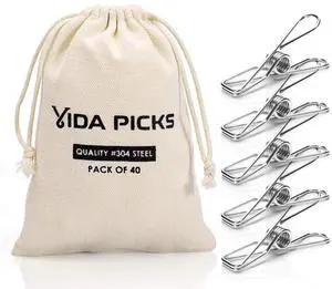 40 Pack Wire Clothes Pins Heavy Duty Outdoor, Stainless Steel ClothesPins for Hanging Clothes, Metal Clothes Pegs, Clothing Clips, Laundry Pins 1.8mm Diameter 6cm Long 40 Pack Wire Clothes Pins Heavy Duty Outdoor, Stainless Steel ClothesPins for Hanging Clothes, Metal Clothes Pegs, Clothing Clips, Laundry Pins 1.8mm Diameter 6cm Long