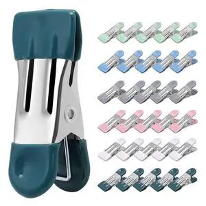Clothes Pins Heavy Duty, 30 Pack, 2.17 Inch Metal Chip Clips, Clothespins for Photo Drying Clothesline Laundry Sock, Bag Clips for Food Kitchen Stainless Steel with Rubber, 6 Colors Clothes Pins Heavy Duty, 30 Pack, 2.17 Inch Metal Chip Clips, Clothespins for Photo Drying Clothesline Laundry Sock, Bag Clips for Food Kitchen Stainless Steel with Rubber, 6 Colors