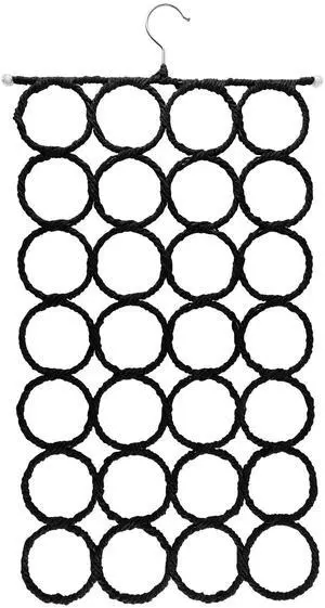 Foldable 28 Ring Hole Slots Space Saving Clothing Closet Hanger Scarf, Ties, Belts, Socks Organizer for Home Bedroom, Bathroom, Living Room (Black) Foldable 28 Ring Hole Slots Space Saving Clothing Closet Hanger Scarf, Ties, Belts, Socks Organizer for Home Bedroom, Bathroom, Living Room (Black)