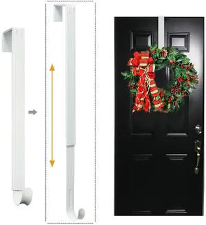 Wreath Hanger, Adjustable Over the Door Wreath Hanger from 15 to 25 Inches & Wreath Holder & Wreath Door Hanger for Front Door Decor 20 lbs Larger Christmas Decorations Hook (White) Wreath Hanger, Adjustable Over the Door Wreath Hanger from 15 to 25 Inches & Wreath Holder & Wreath Door Hanger for Front Door Decor 20 lbs Larger Christmas Decorations Hook (White)