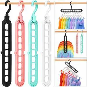 Closet Organizers and Storage, Multifunctional Organization and Storage Home Essentials Magic Space Saving Hangers with 9 Holes for Wardrobe Closet Heavy Clothes Closet Organizers and Storage, Multifunctional Organization and Storage Home Essentials Magic Space Saving Hangers with 9 Holes for Wardrobe Closet Heavy Clothes