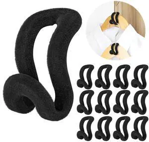 Clothes Hanger Connector Hooks, 60 Pcs Heavy Duty Velvet Clothes Hangers with Cascading Hook, Space Saver Mini Cascading Hangers for Clothes, Closet(Black) Clothes Hanger Connector Hooks, 60 Pcs Heavy Duty Velvet Clothes Hangers with Cascading Hook, Space Saver Mini Cascading Hangers for Clothes, Closet(Black)
