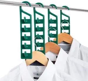 Space Saving Hangers for Clothes - 4 in Pack, Heavy Duty Plastic, Multi Closet Space Savers for Shirts, Pants, Jeans, Sweaters - Hanger Organizer Space Saver Space Saving Hangers for Clothes - 4 in Pack, Heavy Duty Plastic, Multi Closet Space Savers for Shirts, Pants, Jeans, Sweaters - Hanger Organizer Space Saver