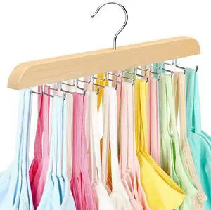 Tank Top Hanger with Premium Wood, 20 Large Capacity, Space Saving,360 Degree Rotating, Foldable Metal Hooks, Tank Tops Tank Top Hanger with Premium Wood, 20 Large Capacity, Space Saving,360 Degree Rotating, Foldable Metal Hooks, Tank Tops