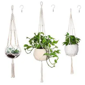 3 Pack Macrame Plant Hangers, Hanging Planters for Indoor Plants 3 Pack Macrame Plant Hangers, Hanging Planters for Indoor Plants