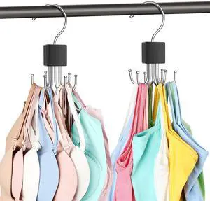 2 Pack Tank Top Hanger, Bra Hangers for Closet Organizer Max 36 Storage Capacity, Space Saving 360°Rotatable Metal Bra Organizer, Closet Organizers and Storage for Tank Top, Bras, Scarf, Purse etc. 2 Pack Tank Top Hanger, Bra Hangers for Closet Organizer Max 36 Storage Capacity, Space Saving 360°Rotatable Metal Bra Organizer, Closet Organizers and Storage for Tank Top, Bras, Scarf, Purse etc.