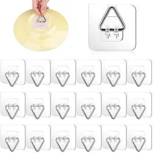 18 Pack Invisible Plate Hangers for The Wall, Vertical Adhesive Wall Plate Hangers for Display, Art, Pictures, Decorative, 2.25 Inch 18 Pack Invisible Plate Hangers for The Wall, Vertical Adhesive Wall Plate Hangers for Display, Art, Pictures, Decorative, 2.25 Inch