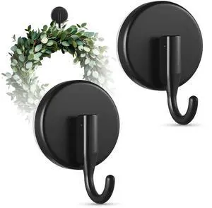 Suction Cup Wreath Hanger, Upgraded Reef Hook for Front Door/Glass Window/Over Door, Christmas/Thanksgiving/Halloween/July 4th/Easter/Valentine/Spring/Summer/Fall (Black, 2-Pack) Suction Cup Wreath Hanger, Upgraded Reef Hook for Front Door/Glass Window/Over Door, Christmas/Thanksgiving/Halloween/July 4th/Easter/Valentine/Spring/Summer/Fall (Black, 2-Pack)