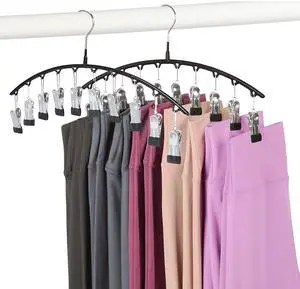 Legging Hangers for Closet Organizer, Hat Hangers for Closet 2 Pack with 10 Clips Holds 20 Leggings, Legging Hanger, Pants Storage Organizer Suitable for Socks, Panties, Underwear, Pants Legging Hangers for Closet Organizer, Hat Hangers for Closet 2 Pack with 10 Clips Holds 20 Leggings, Legging Hanger, Pants Storage Organizer Suitable for Socks, Panties, Underwear, Pants