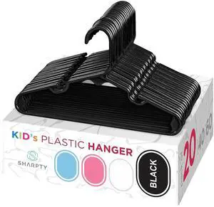 Kids Plastic Hangers, Children's Hangers for Baby, Toddler, and Child Clothes - Everyday Standard Use - Ideal for Boys and Girls Closet, Clothing, Pants, Coats, and More - Black, 20 Pack Kids Plastic Hangers, Children's Hangers for Baby, Toddler, and Child Clothes - Everyday Standard Use - Ideal for Boys and Girls Closet, Clothing, Pants, Coats, and More - Black, 20 Pack