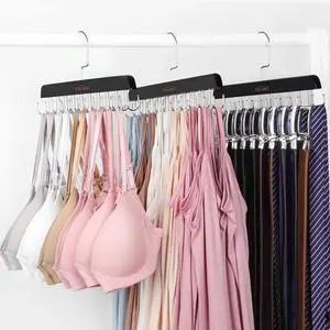 Bra Hanger for Closet, 2 Pack Tank Top Hangers 40 Hooks Capacity Foldable Wood Space Saving Hangers Closet Organizer for Tank Top, Bra, Scarf, Belt, Tie etc - CT46B-2 Bra Hanger for Closet, 2 Pack Tank Top Hangers 40 Hooks Capacity Foldable Wood Space Saving Hangers Closet Organizer for Tank Top, Bra, Scarf, Belt, Tie etc - CT46B-2