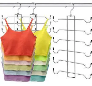 Metal Tank Top Hanger 2 Pack, Space Saving Bra Organizer with 24 Easy Access Hooks, 360° Swivel Closet Organizers and Storage, Apartment College Dorm Room Essentials, Small Space Organization Solution Metal Tank Top Hanger 2 Pack, Space Saving Bra Organizer with 24 Easy Access Hooks, 360° Swivel Closet Organizers and Storage, Apartment College Dorm Room Essentials, Small Space Organization Solution