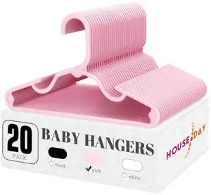 Plastic Baby Hangers for Closet 20 Pack, Durable Plastic Kids Hangers for Baby Clothes, Thin & Compact Childrens Hangers, Space Saving Pink Baby Hanger, Small Hanger for Kids Clothes Plastic Baby Hangers for Closet 20 Pack, Durable Plastic Kids Hangers for Baby Clothes, Thin & Compact Childrens Hangers, Space Saving Pink Baby Hanger, Small Hanger for Kids Clothes