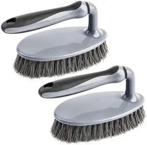 Heavy Duty Scrub Brush with Comfortable Grip, Cleaning Brush for Bathroom, Shower, Sink, Floor, 2-Pack Heavy Duty Scrub Brush with Comfortable Grip, Cleaning Brush for Bathroom, Shower, Sink, Floor, 2-Pack