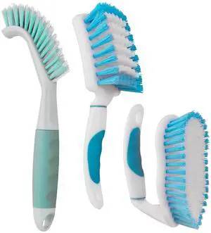 3 Pack Scrub Brush Set, Heavy-Duty Scrub Scrubbing Brushes for Cleaning, Grout Brush with Stiff Bristles Cleaning Brush for Bathroom, Bathtub, Kitchen, Floor, Tub, Tile, Sink 3 Pack Scrub Brush Set, Heavy-Duty Scrub Scrubbing Brushes for Cleaning, Grout Brush with Stiff Bristles Cleaning Brush for Bathroom, Bathtub, Kitchen, Floor, Tub, Tile, Sink
