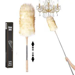 Lambswool Duster Extendable 2255 Inch Natural Wool Duster with Flexible Head for Ceilings Furniture Blinds Electronics Washable Reusable Lambswool Duster Extendable 2255 Inch Natural Wool Duster with Flexible Head for Ceilings Furniture Blinds Electronics Washable Reusable